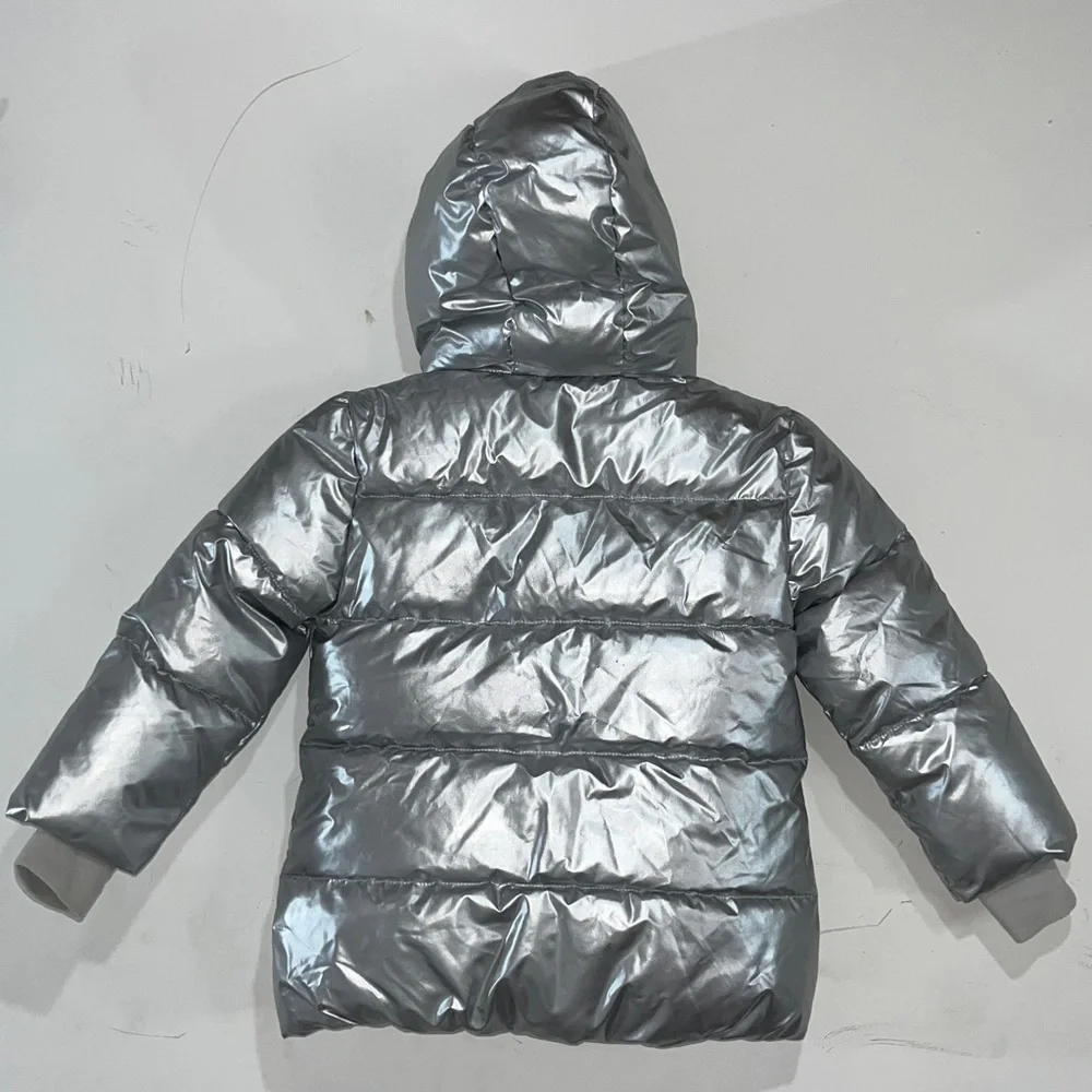 GAP Kids Silver Puffer Jacket Girl's Size XS 4-5